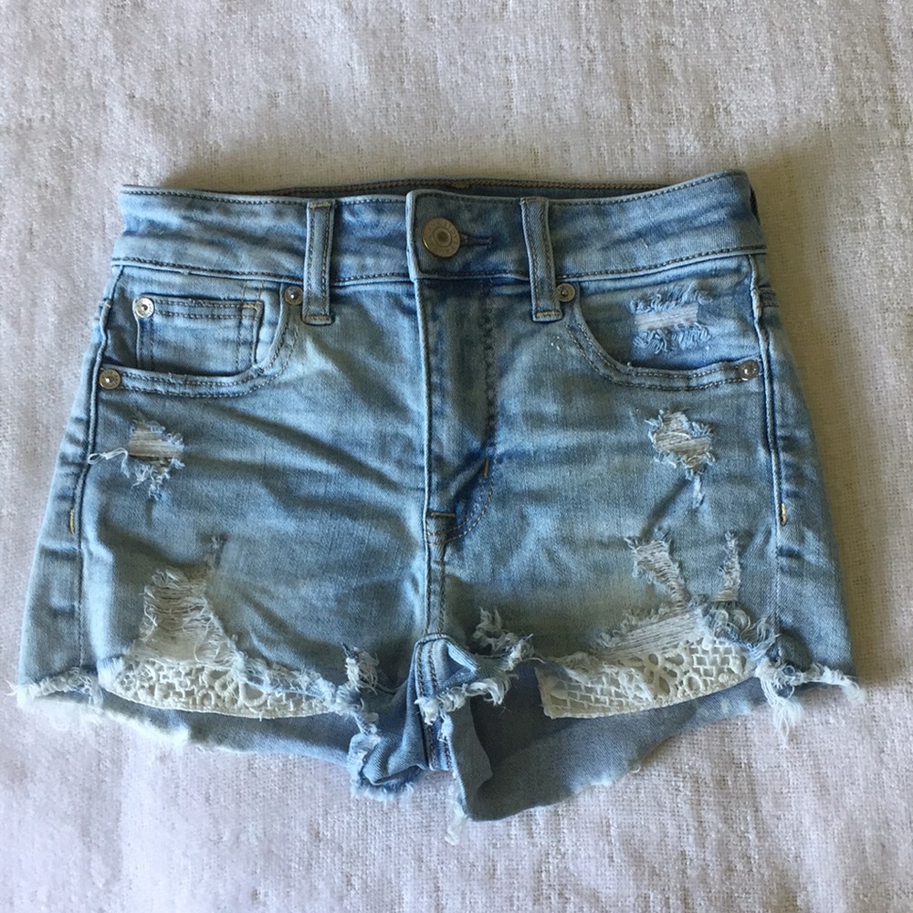 American Eagle midi length denim shorts